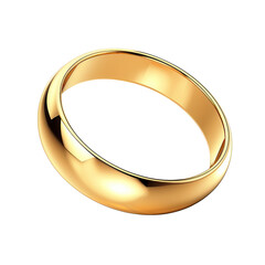 plain golden ring isolated on transparent background,transparency 