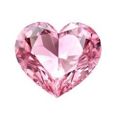 pink heart diamond isolated on transparent background,transparency 