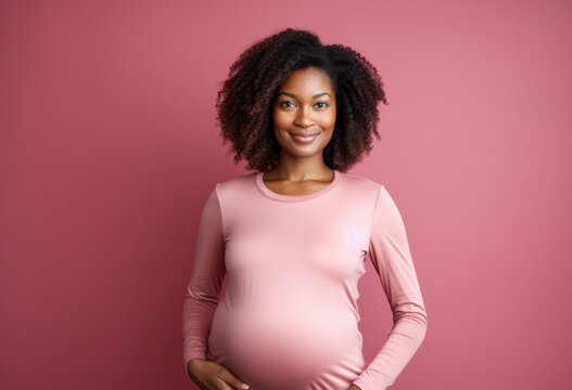 Portrait of an African American pregnant woman