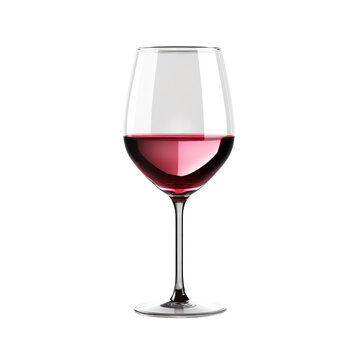 Glass of red wine isolated on transparent background,transparency 