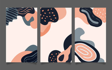 hand drawn flat abstract shapes covers collection