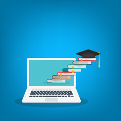 Online learning. Concept of webinar, business online training, education on computer or e-learning concept, video tutorial illustration.	