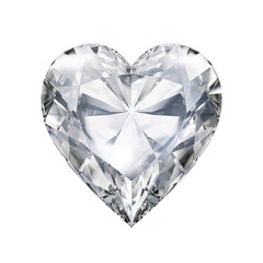 Heart diamond,diamond in hearted shape isolated on transparent background,transparency  - obrazy, fototapety, plakaty