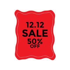 December 12. 12  sales tag template design editable text effect