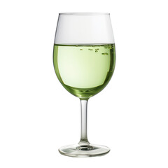 Glass of green clear water isolated on transparent background,transparency 