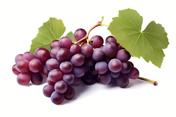 Fototapeta premium A Bunch Of Grapes On White Background