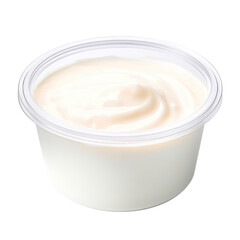 mayonnaise,white plastic container of mayonnaise sauce dip isolated on transparent background,transparency  - obrazy, fototapety, plakaty
