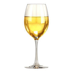 Wine glass with yellow water liquid drink isolated on transparent background,transparency 