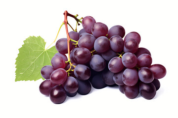 Fototapeta premium A Bunch Of Grapes On White Background