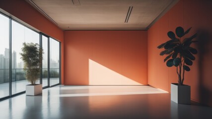  Empty interior with plant