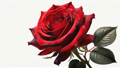 fresh Red Rose on a Clean White background