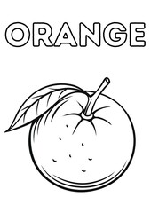 Orange | Coloring book for children | Black and white drawing