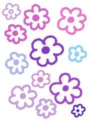 Purple Currly Flower Pattern