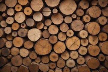 Wooden background, wood cross sections. Natural wood log texture, wall decor 