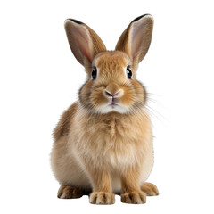 Fototapeta premium Relaxed Rabbit Isolated on Transparent or White Background, PNG