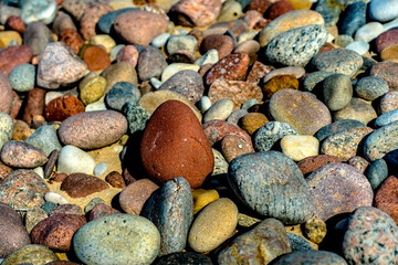 beautiful stones on the beach