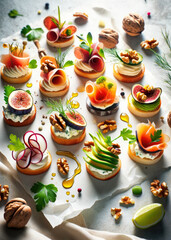 Gourmet Assorted Canape for festive dinner