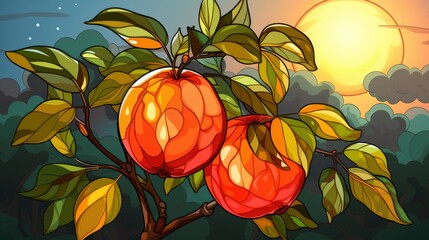 An Artistic Portrayal Of A Pear-Themed Stained , Background For Banner, HD