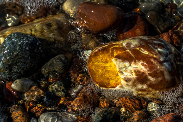 beautiful stones on the beach