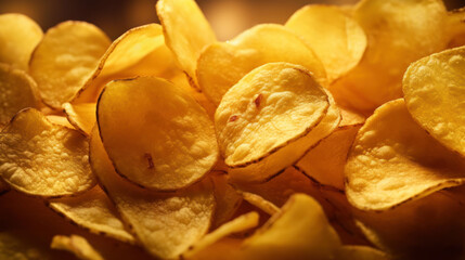 Potatoe chips close-up for background