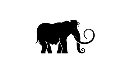 mammoth logo, black isolated silhouette - obrazy, fototapety, plakaty