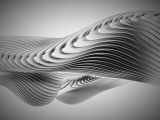 Black And White Abstract Background Liquid Metal Strip Shapes