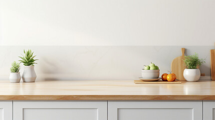 Fototapeta na wymiar modern kitchen interior with empty white tabletop