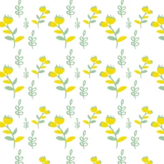 Behang シンプルな植物の線画　パターン素材 © preorab