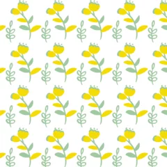 Tuinposter 20231118シンプルな植物の線画　パターン素材 © preorab