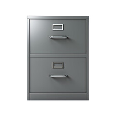 Gray Filing Cabinet Isolated on Transparent or White Background, PNG