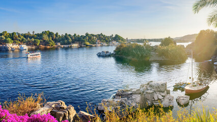 A view of the River Nile at Aswan, Egypt