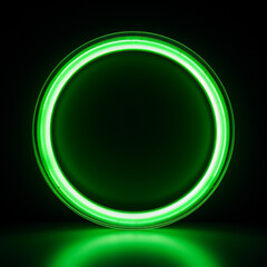 Bright green round neon lights.