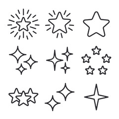 set of icons star isolated on white