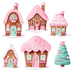 gingerbread home with christmas tree collection
