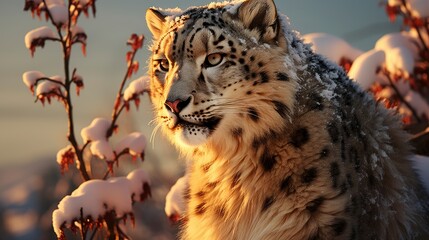 A Photo Highlighting The Beauty Of A Snow Leopard , Background For Banner, HD