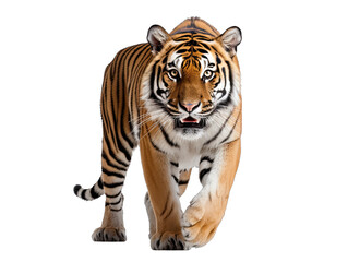 Walking Tiger Isolated on Transparent or White Background, PNG