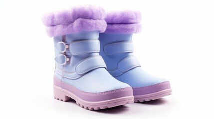 children's winter boots on a white background isolated.