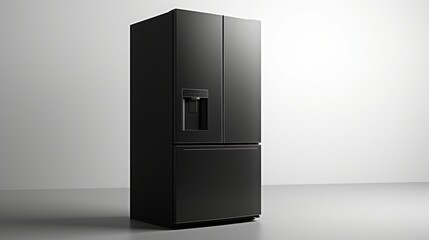 black refrigerator.
