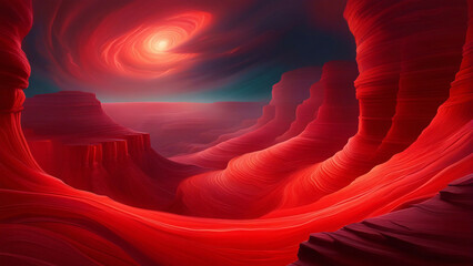 Fantasy art of Antelope canyon state country