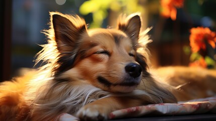 A Mixed-Breed Dog Napping Under A Shady Tree Shade , Background For Banner, HD