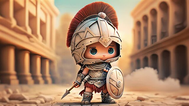 Little gladiator. Created with generative AI.	
