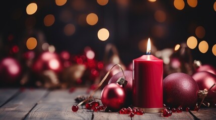 A Cozy Setup With A Single Lit Advent Candle , Background For Banner, HD