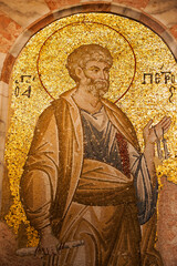 Saint Peter Mosaic, Esonarthex, Church of the Holy Saviour in Chora or Kariye Camii, Istanbul,...