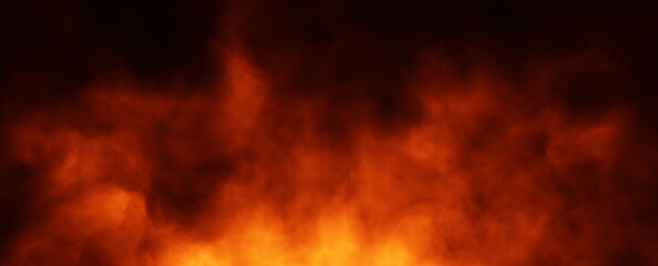 Realistic dark orange red fire flames illustration background.