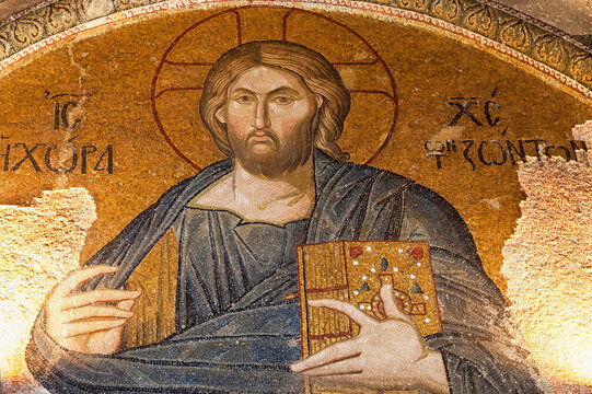 Mosaic of the Christ "The Land of Living", Esonarthex, Church of the Holy Saviour in Chora or Kariye Camii, Istanbul, Turkey