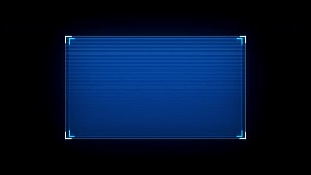 Futuristic blue HUD frame. Hi-tech display on isolated black background.