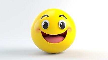 Fototapeta premium 3D Rendering happy emoji isolated on white background