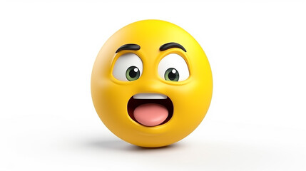 3D rendering Nervous emoji on white isolated background
