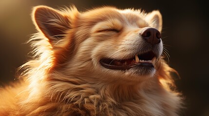 A Content Mixed-Breed Dog Receiving A Head Scratch , Background For Banner, HD