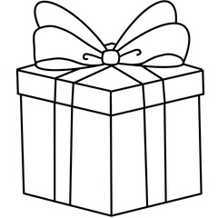 Gift box illustration, Christmas element, hand drawn illustration